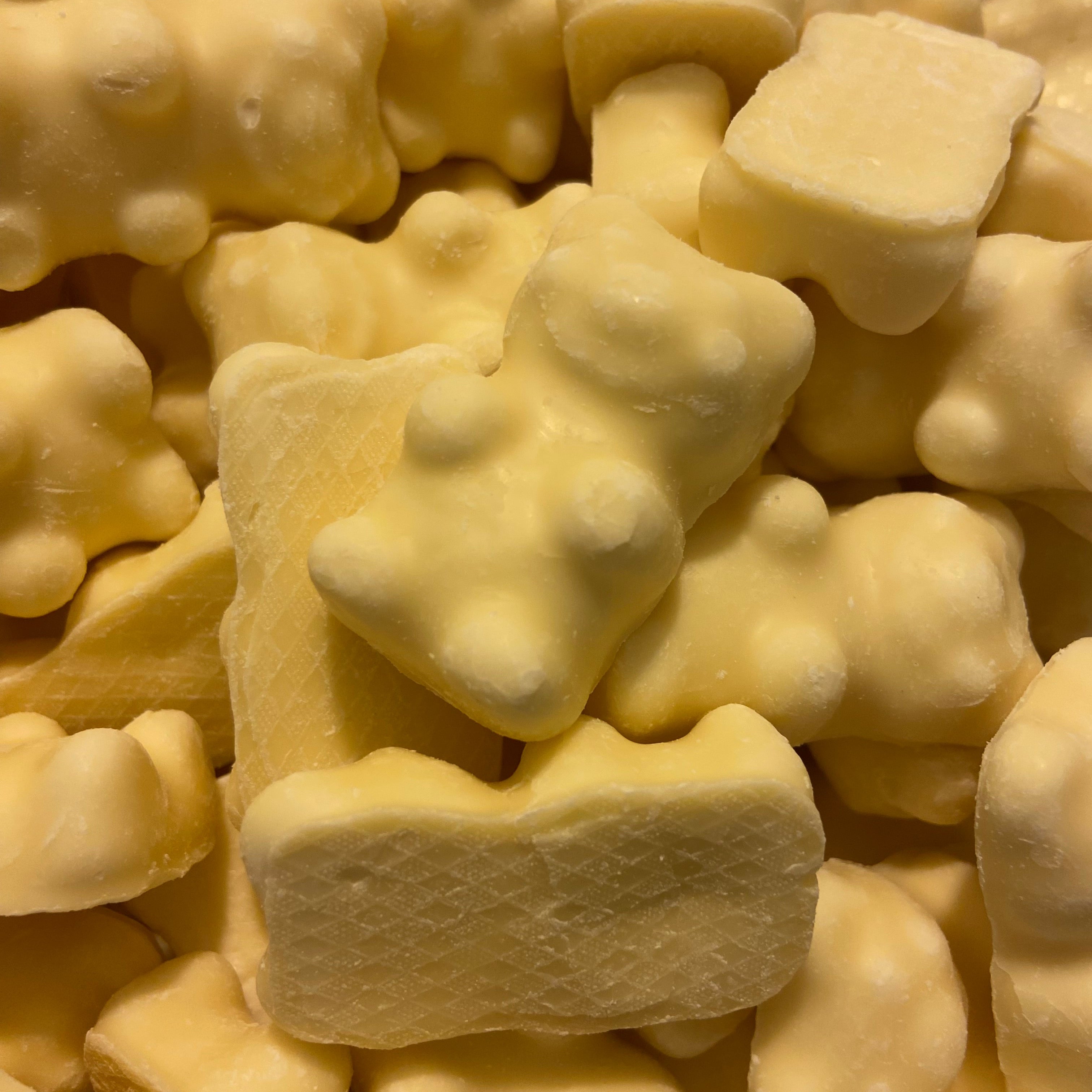 Oursons enrobés de chocolat blanc x5